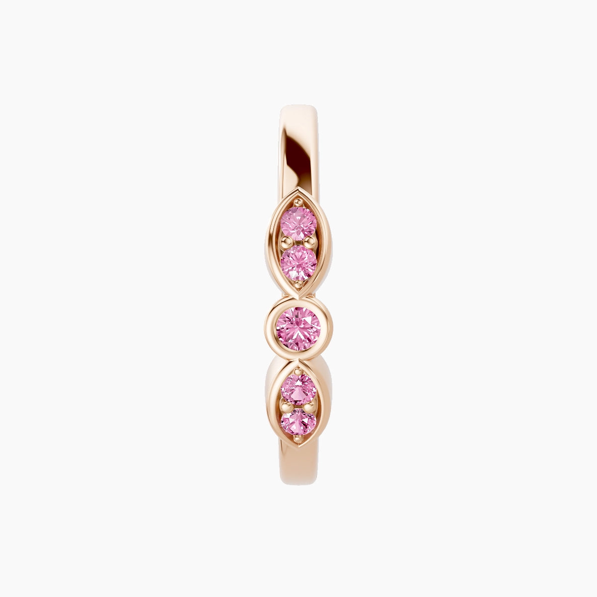 Anahita | 18k Rose Gold 11 mm Pink Sapphire Hoop Piercing