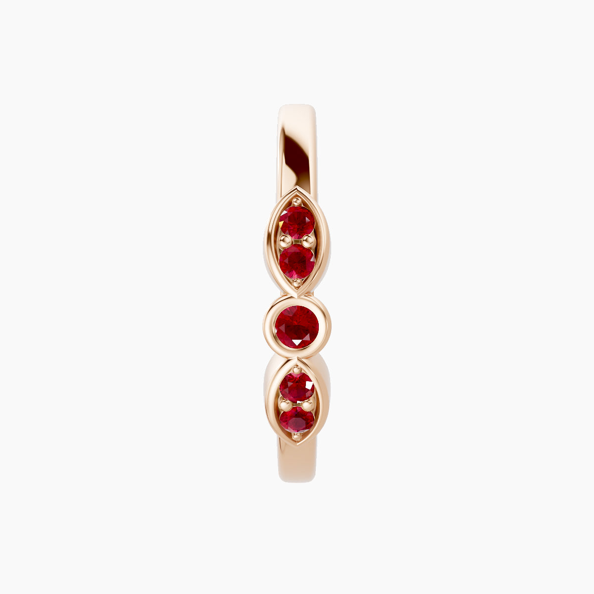 Anahita | 18k Rose Gold 11 mm Ruby Hoop Piercing