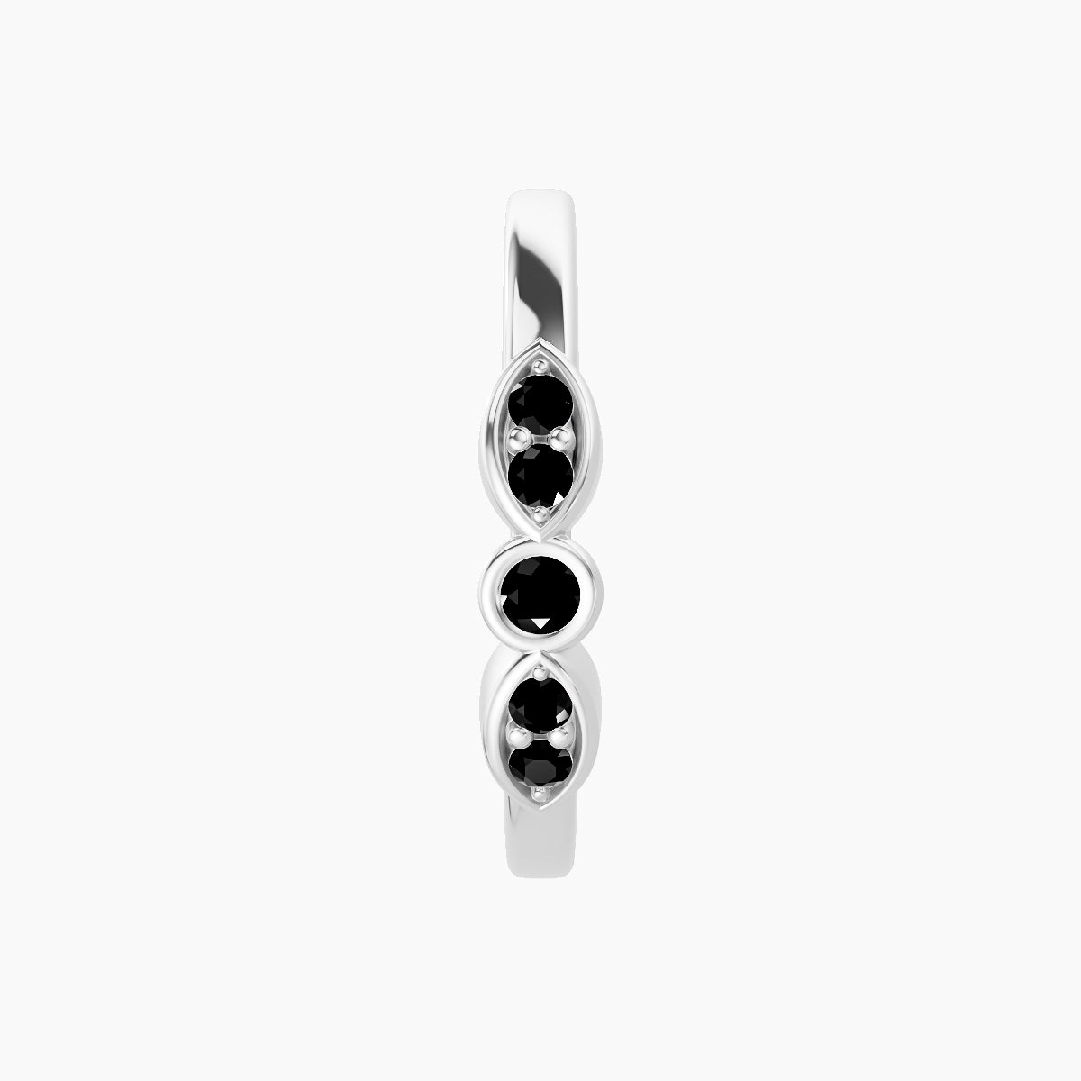 Anahita | 18k White Gold 11 mm Black Diamond Hoop Piercing
