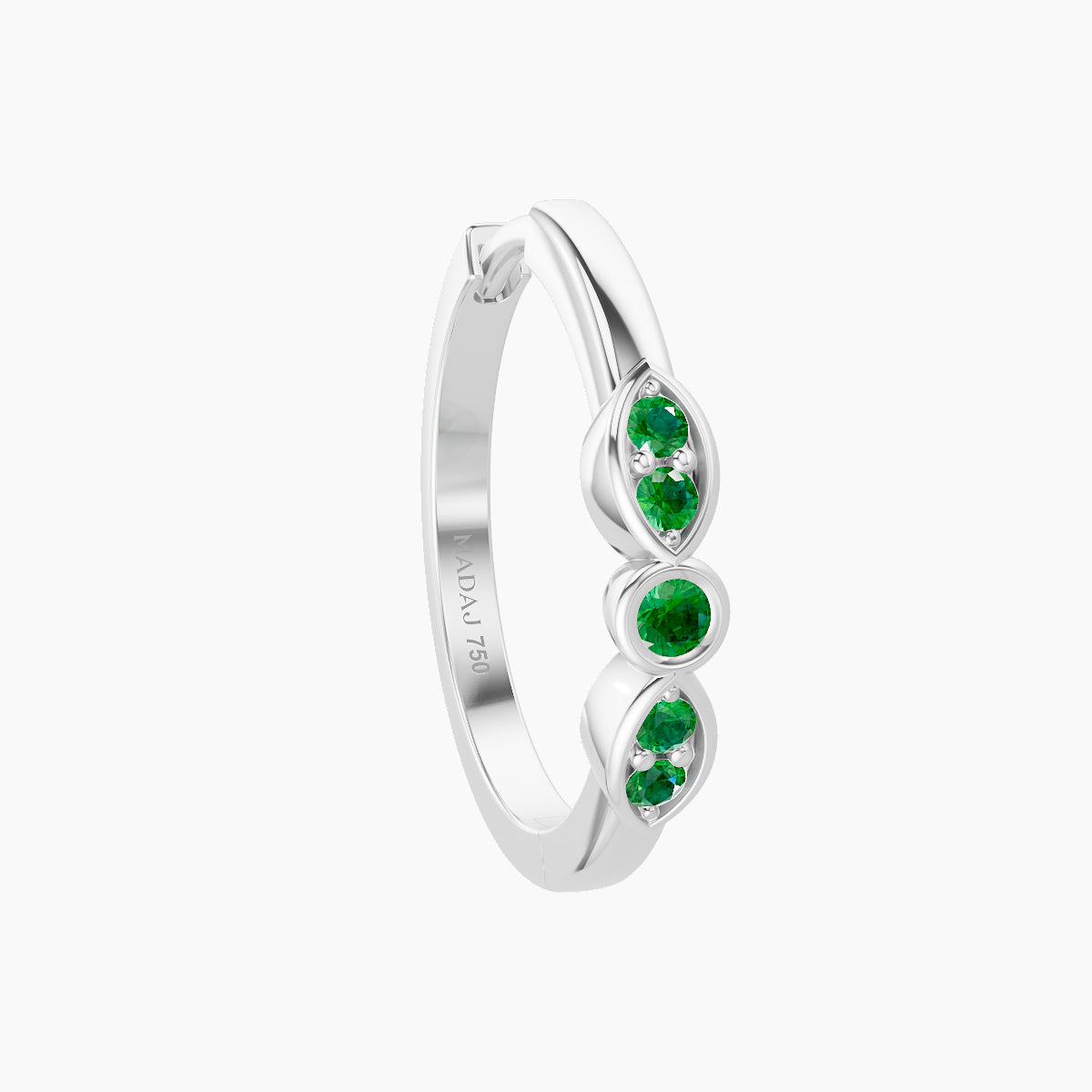 Anahita | 18k White Gold 11 mm Emerald Hoop Piercing