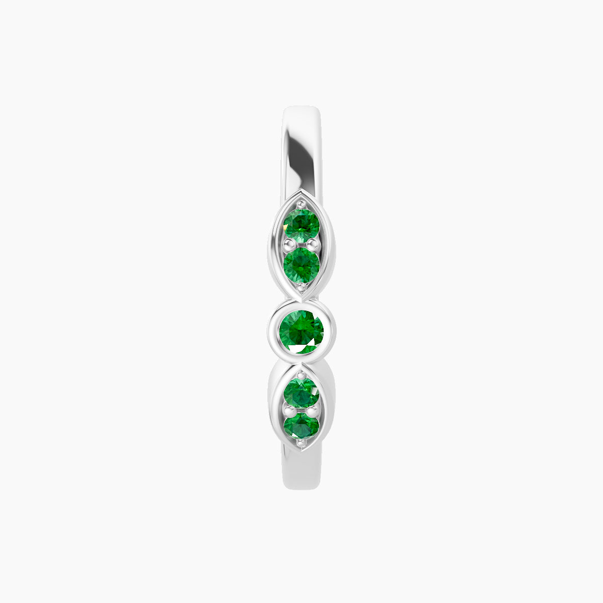 Anahita | 18k White Gold 11 mm Emerald Hoop Piercing