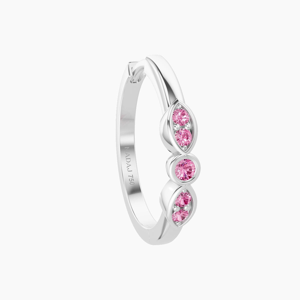 Anahita | 18k White Gold 11 mm Pink Sapphire Hoop Piercing