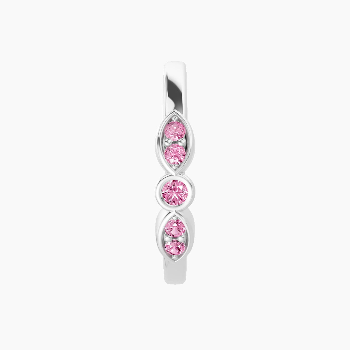 Anahita | 18k White Gold 11 mm Pink Sapphire Hoop Piercing