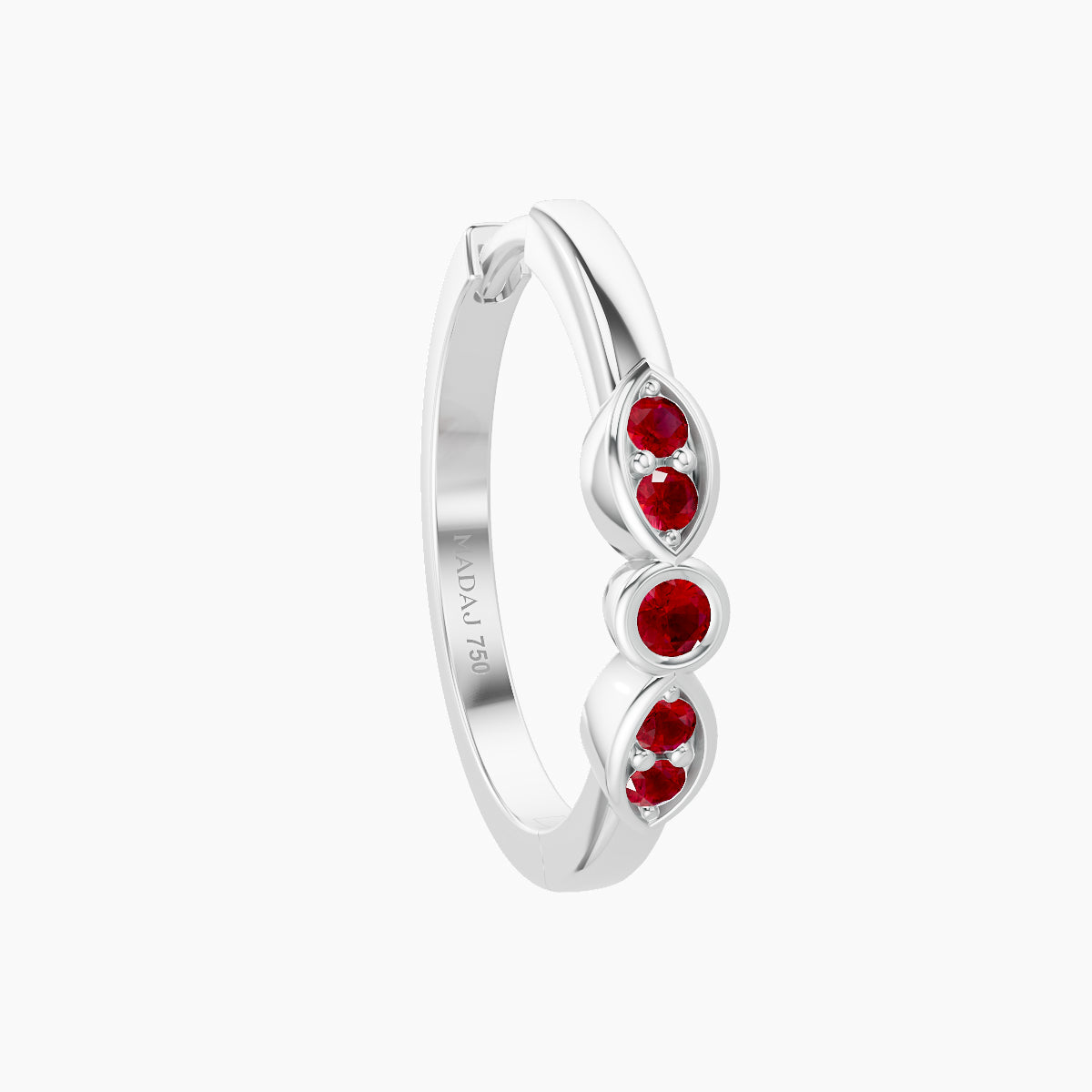 Anahita | 18k White Gold 11 mm Ruby Hoop Piercing