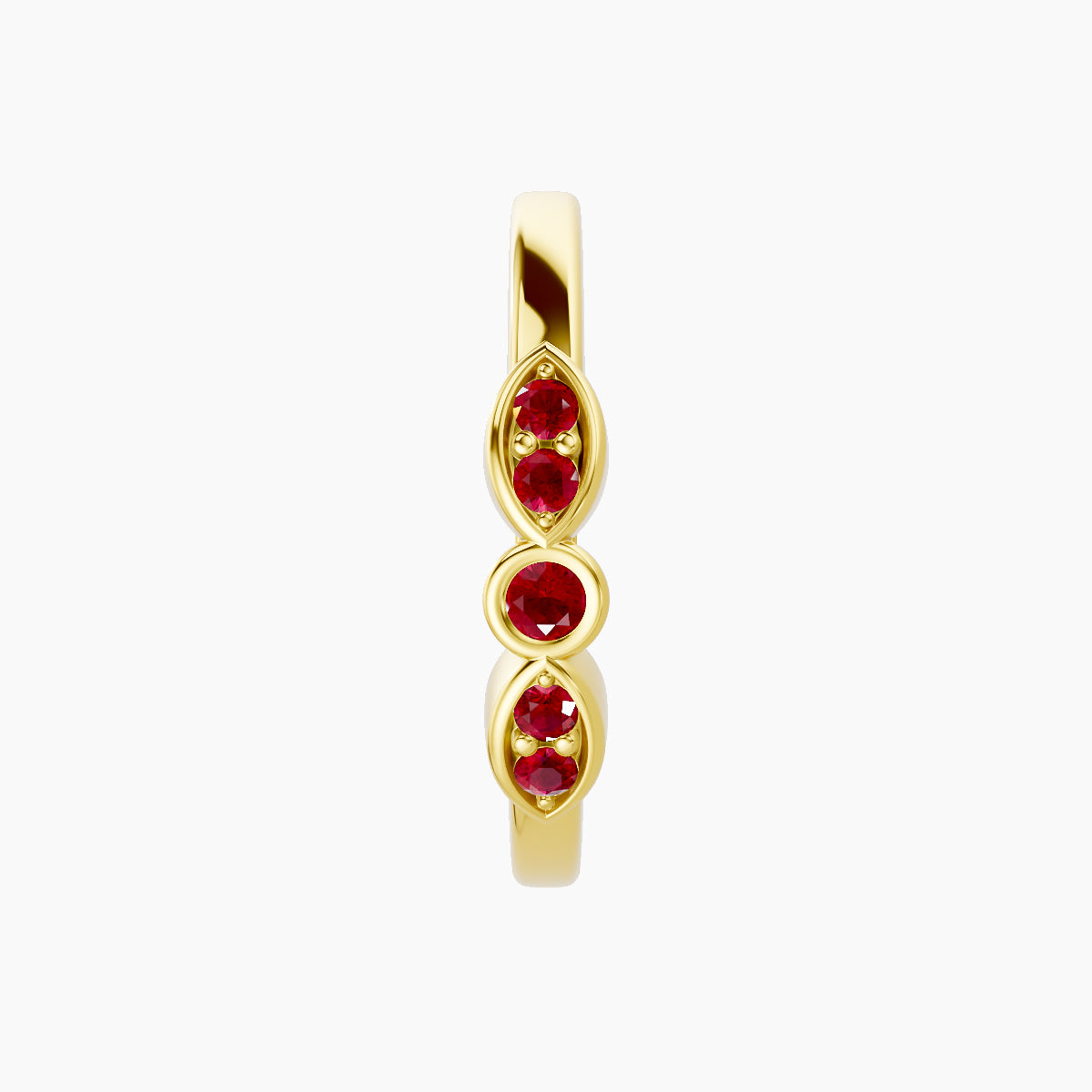 Anahita | 18k Yellow Gold 11 mm Ruby Hoop Piercing