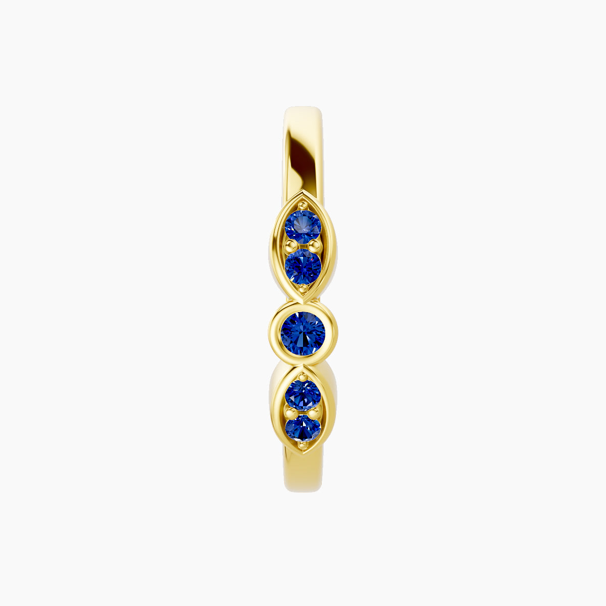 Anahita | 18k Yellow Gold 11 mm Sapphire Hoop Piercing