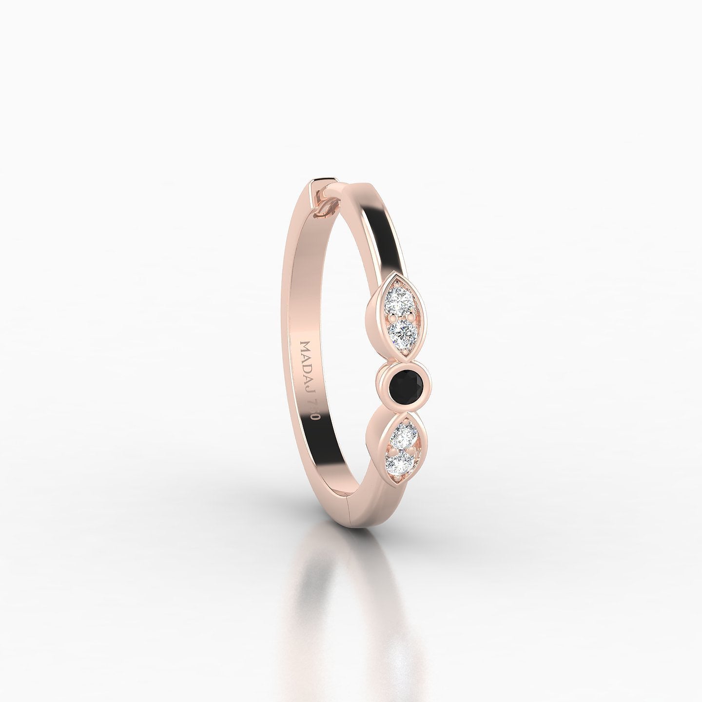 Anahita | 18k Rose Gold 11 mm Black Diamond & Diamond Hoop Piercing