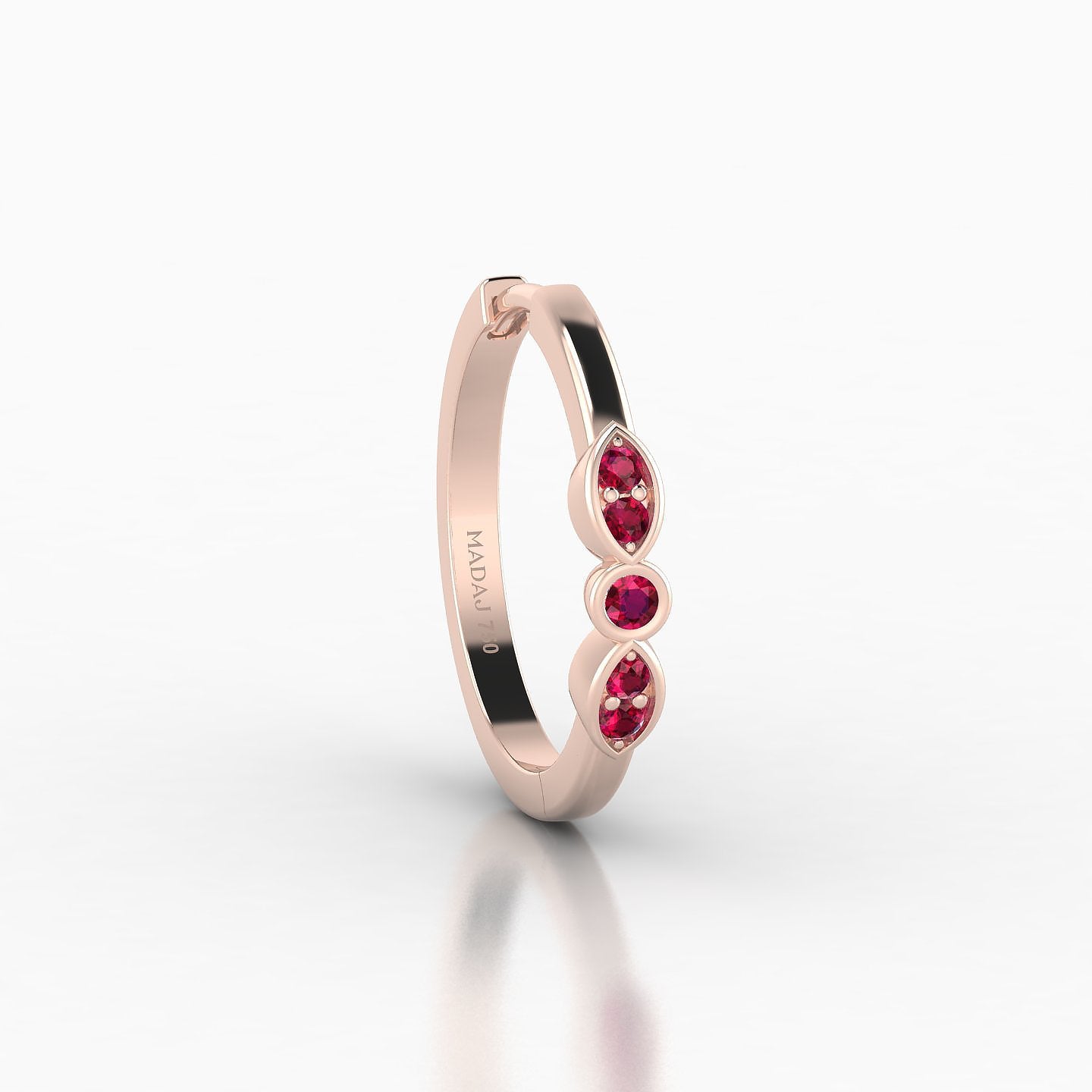 Anahita | 18k Rose Gold 11 mm Ruby Hoop Piercing