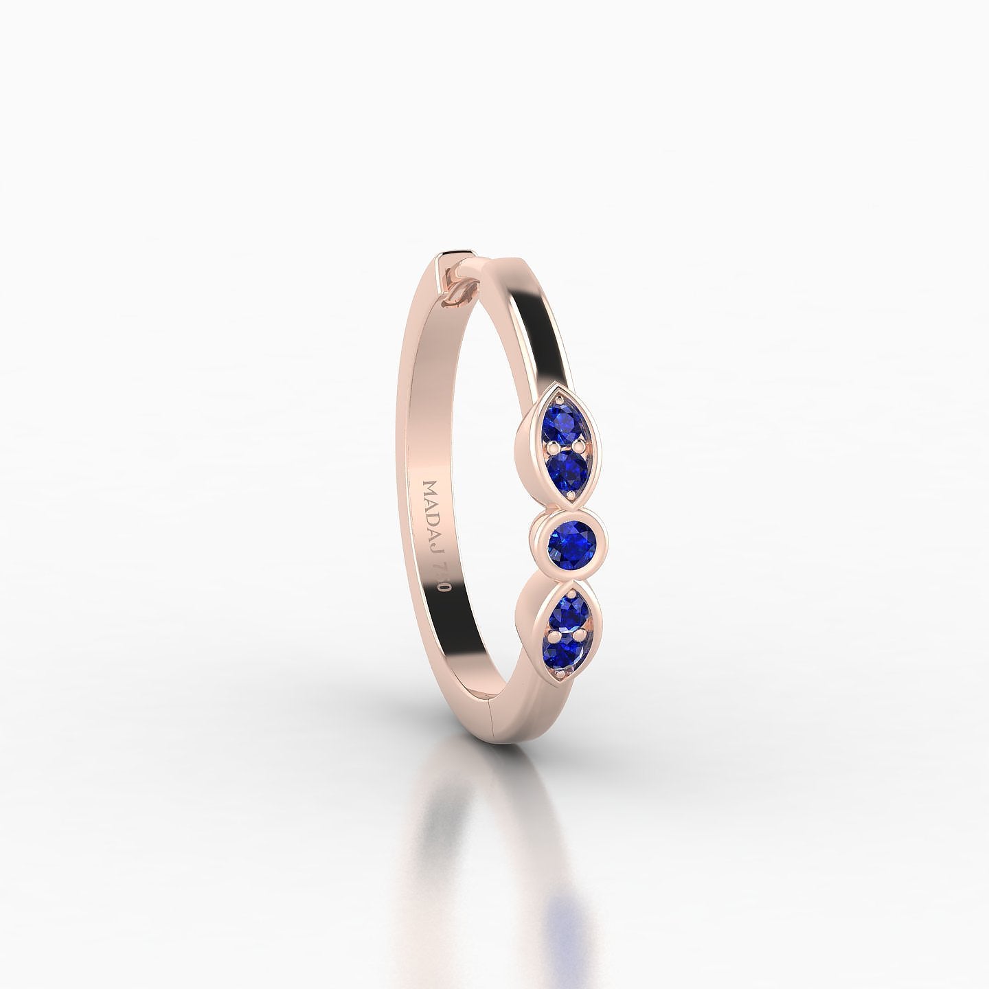 Anahita | 18k Rose Gold 11 mm Sapphire Hoop Piercing