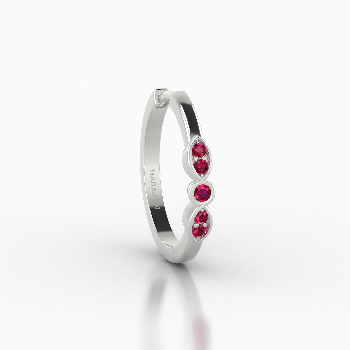 Anahita | 18k White Gold 11 mm Ruby Hoop Piercing