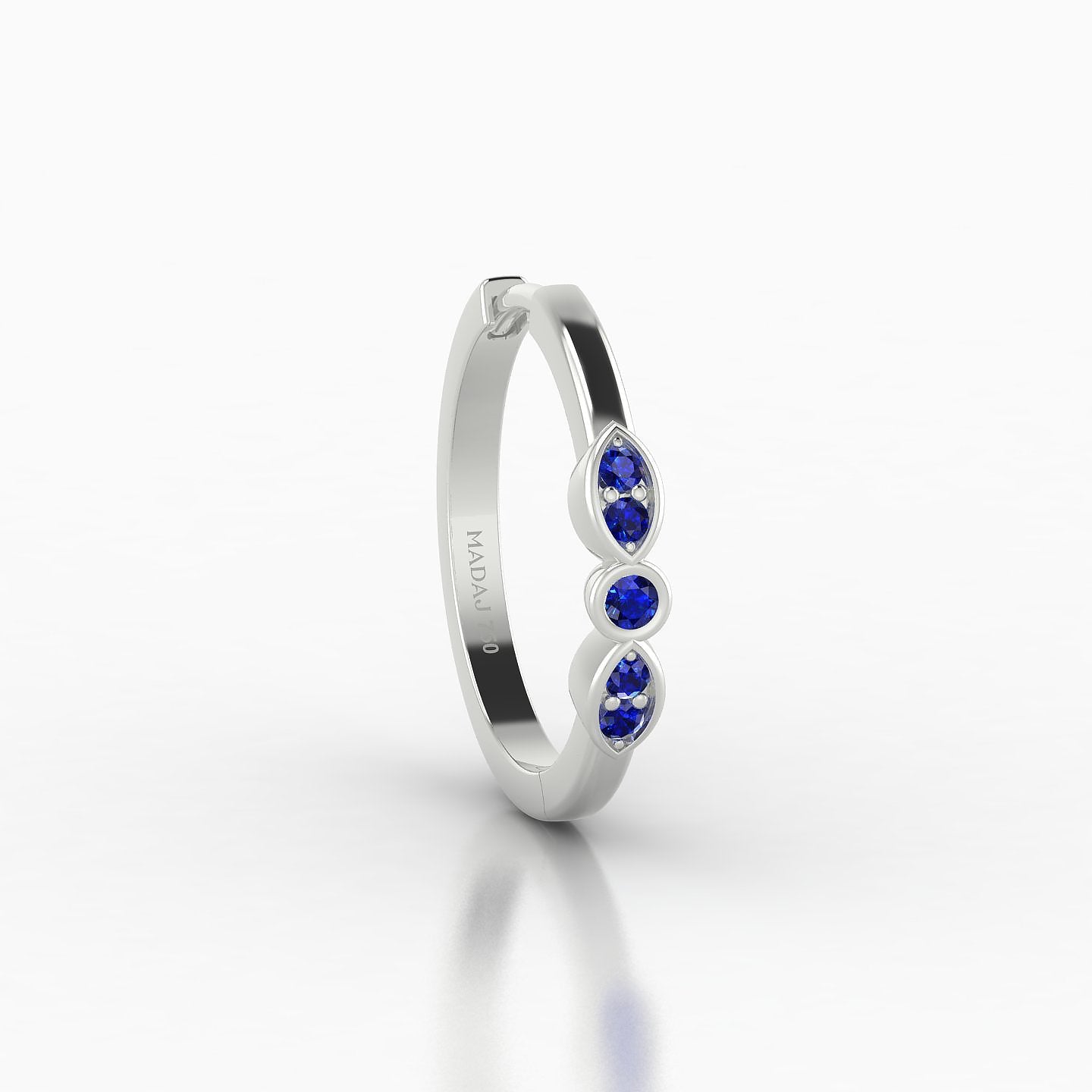 Anahita | 18k White Gold 11 mm Sapphire Hoop Piercing