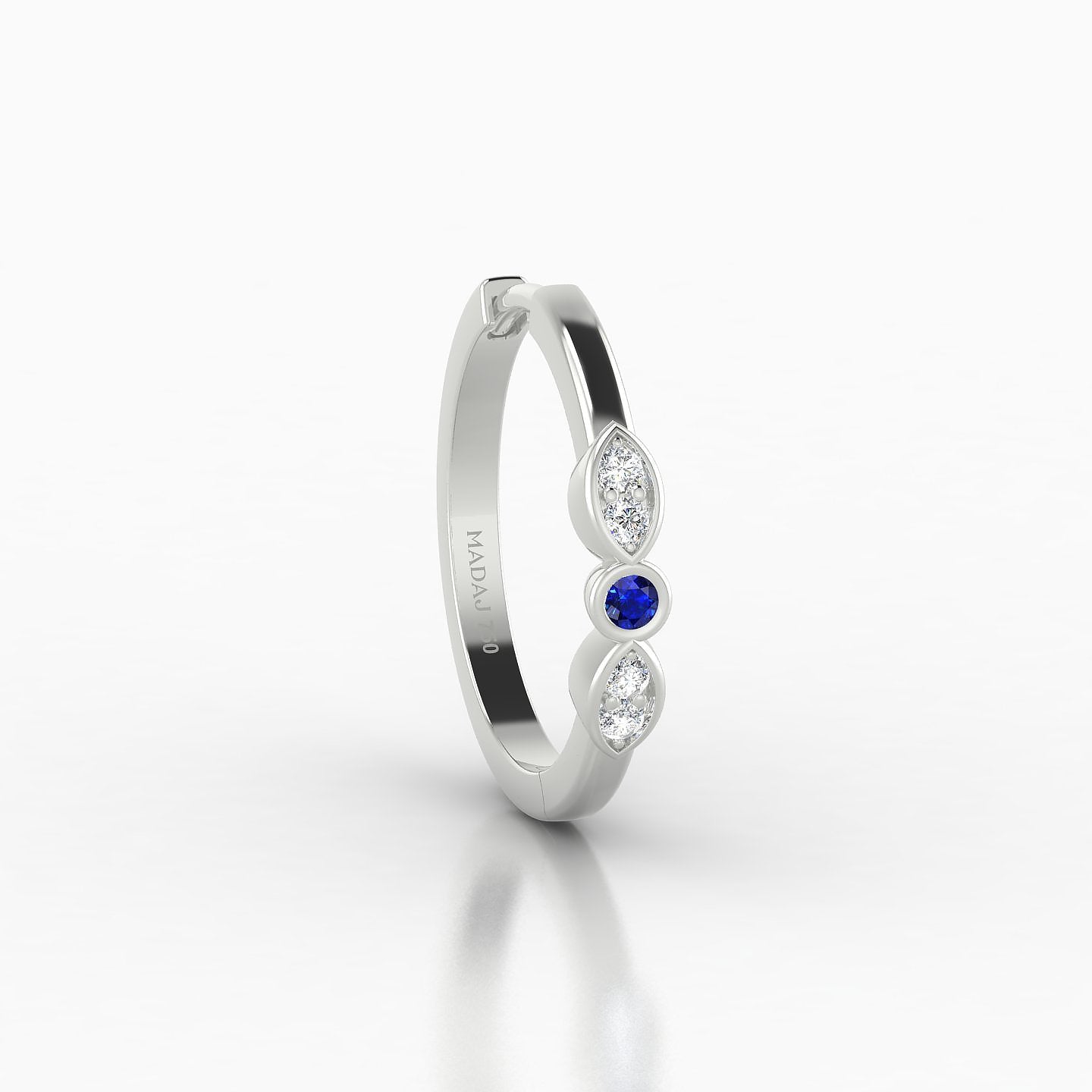 Anahita | 18k White Gold 11 mm Sapphire & Diamond Hoop Piercing