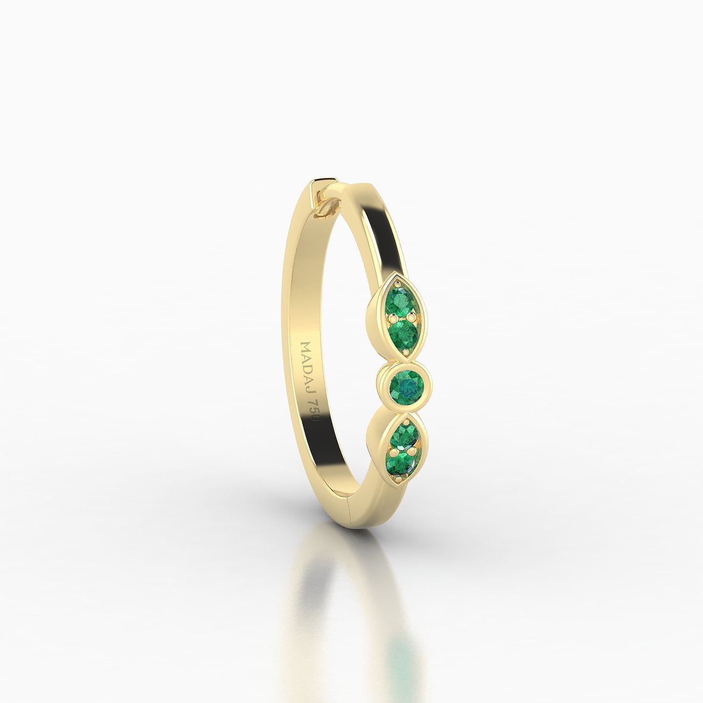 Anahita | 18k Yellow Gold 11 mm Emerald Hoop Piercing