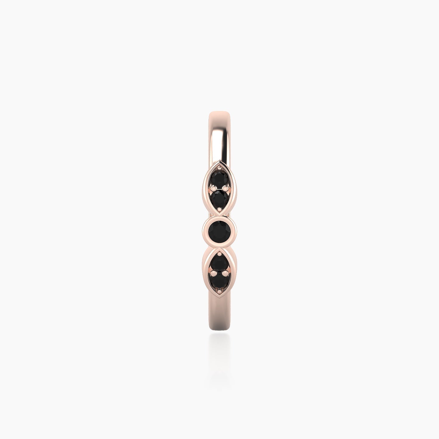 Anahita | 18k Rose Gold 11 mm Black Diamond Hoop Piercing