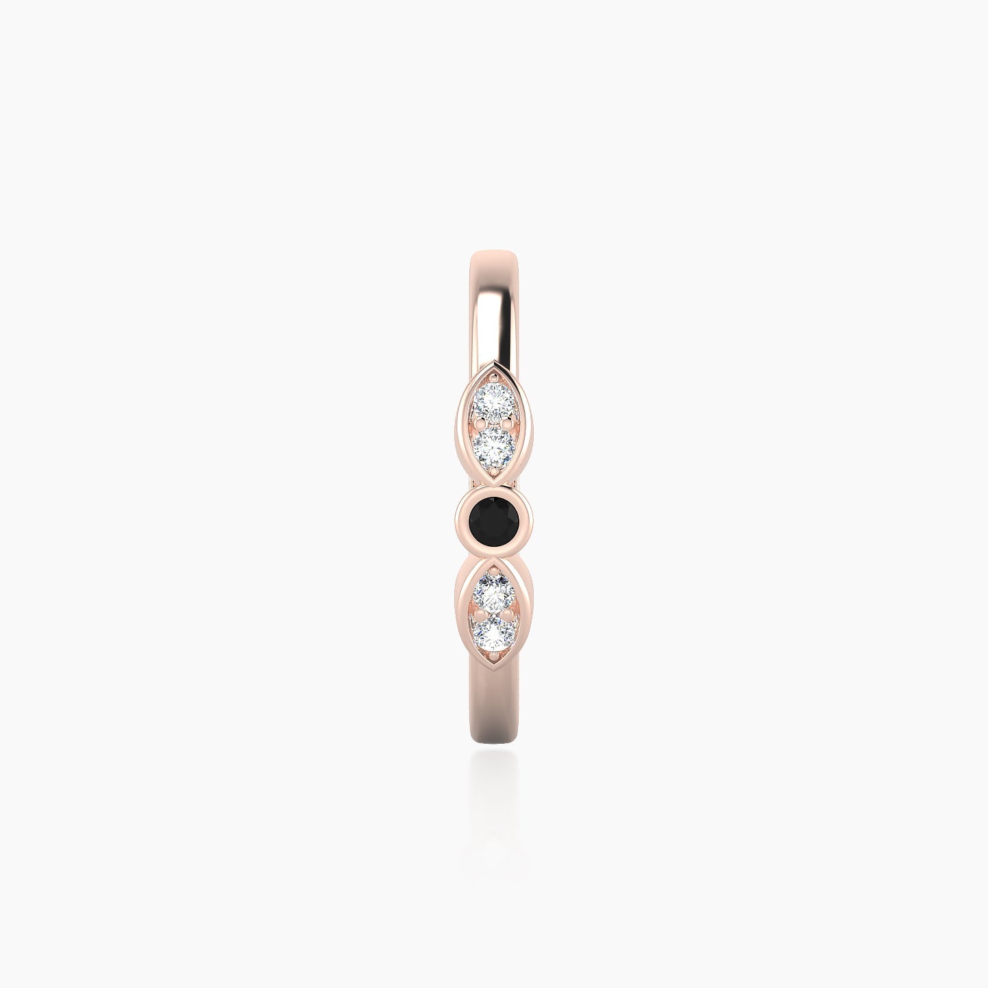 Anahita | 18k Rose Gold 11 mm Black Diamond & Diamond Hoop Piercing