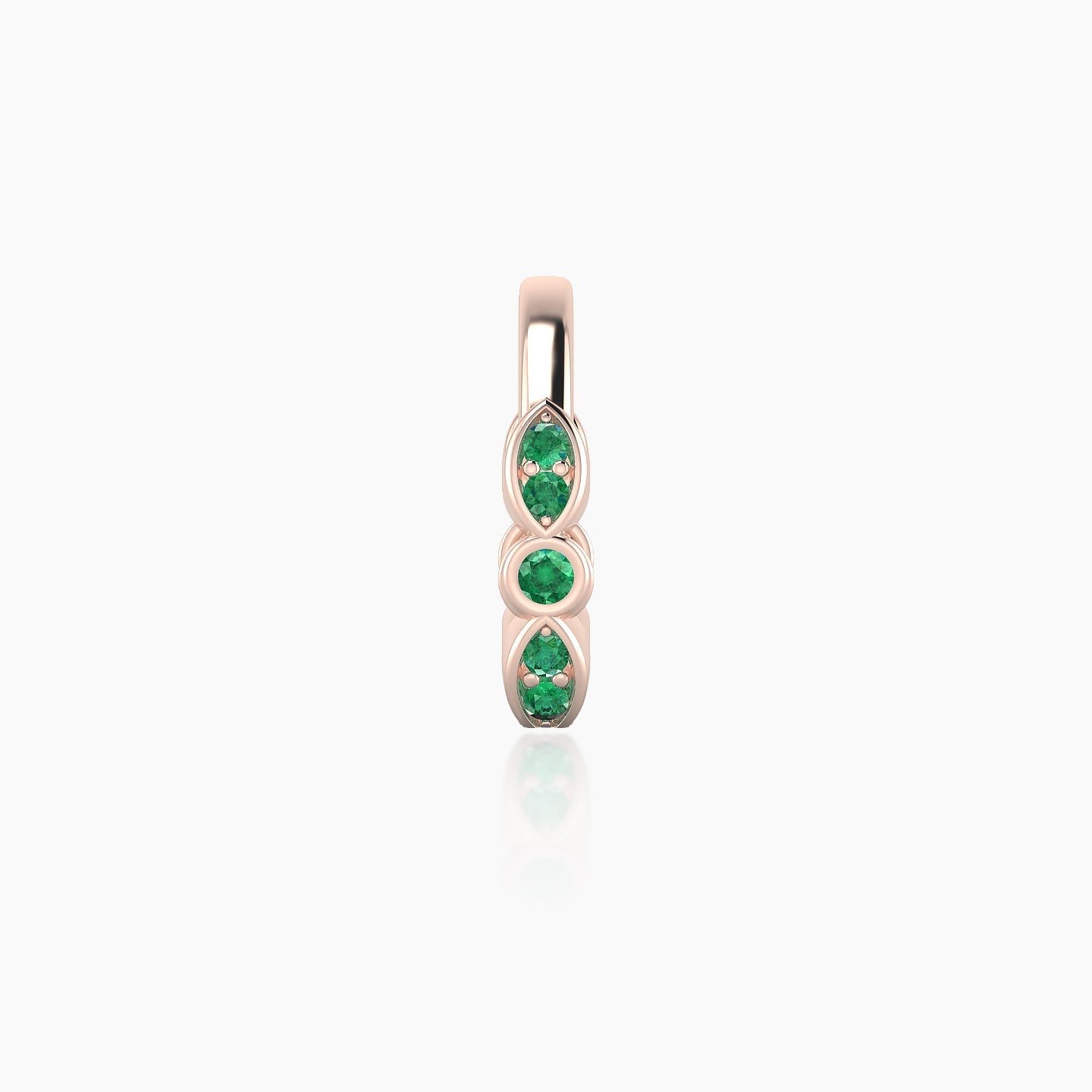 Anahita | 18k Rose Gold 11 mm Emerald Hoop Piercing