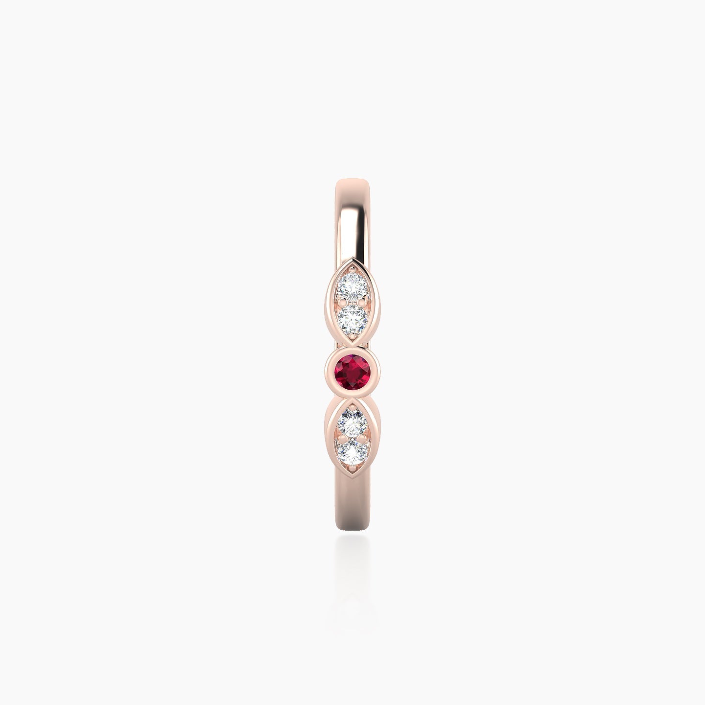 Anahita | 18k Rose Gold 11 mm Ruby & Diamond Hoop Piercing