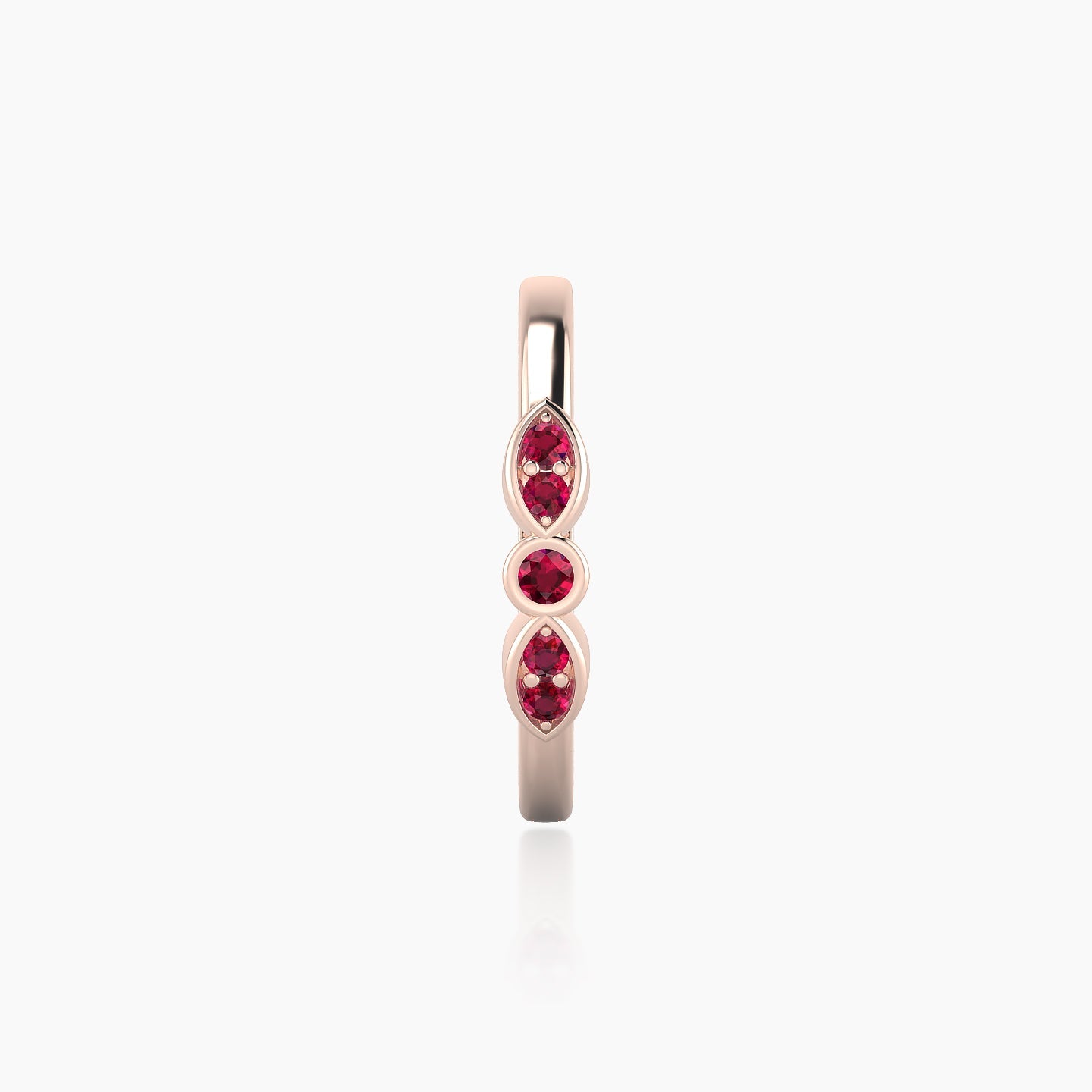 Anahita | 18k Rose Gold 11 mm Ruby Hoop Piercing