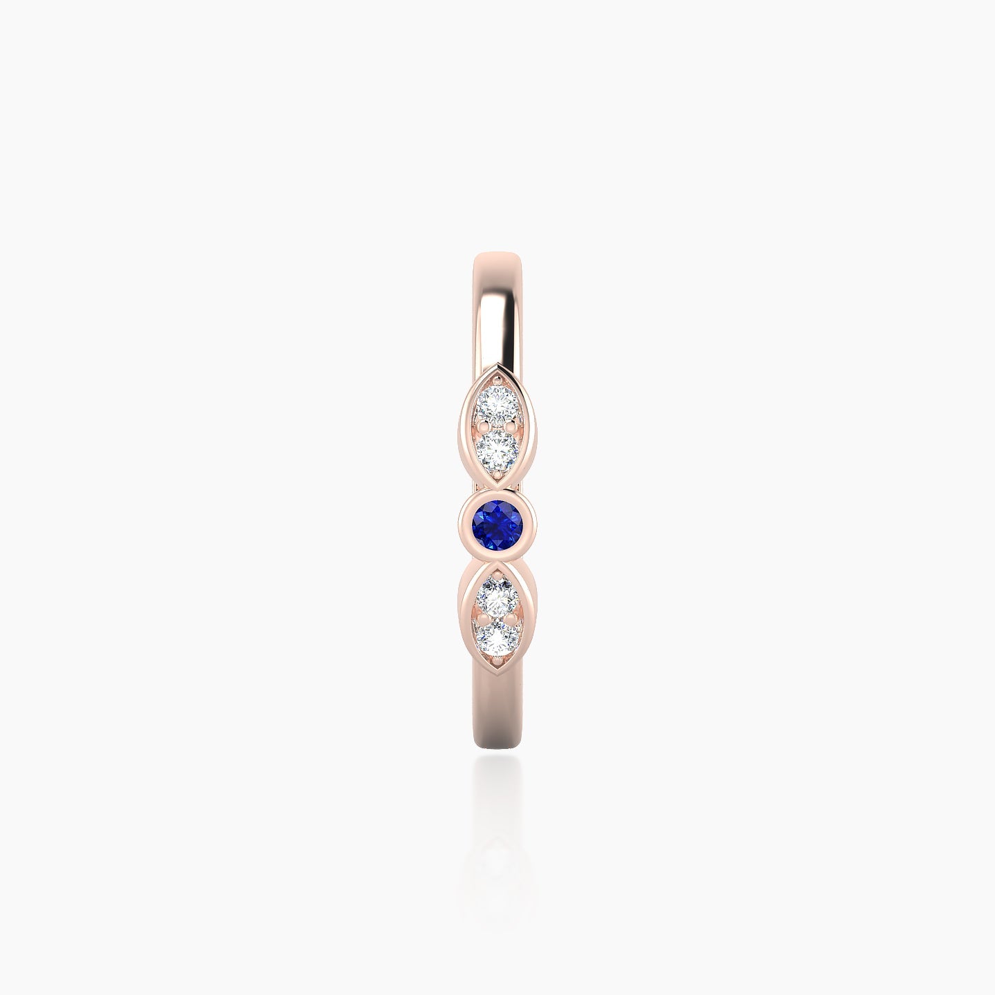 Anahita | 18k Rose Gold 11 mm Sapphire & Diamond Hoop Piercing