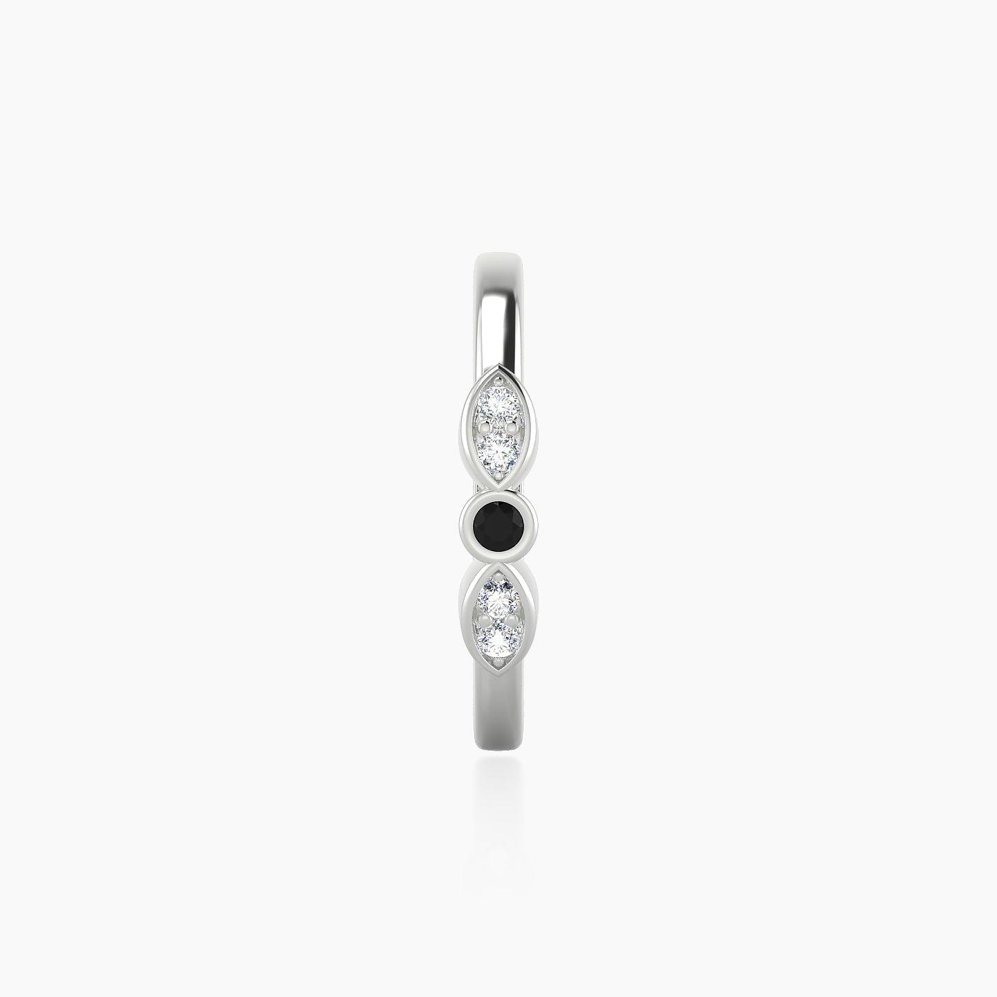 Anahita | 18k White Gold 11 mm Black Diamond & Diamond Hoop Piercing