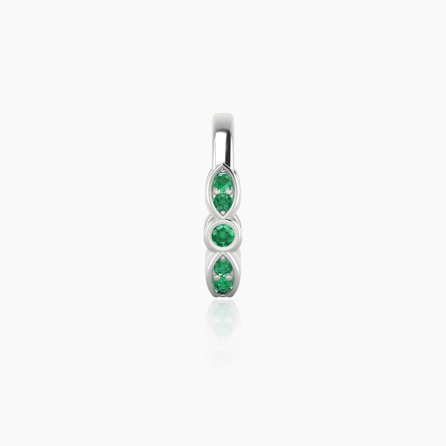 Anahita | 18k White Gold 11 mm Emerald Hoop Piercing