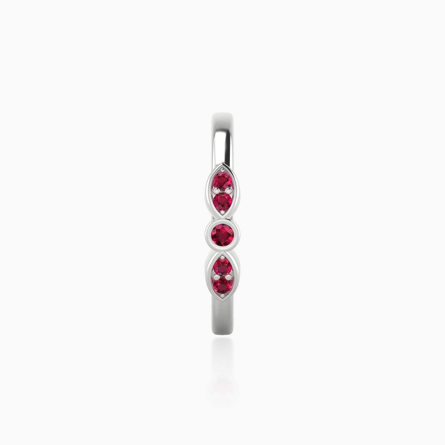 Anahita | 18k White Gold 11 mm Ruby Hoop Piercing