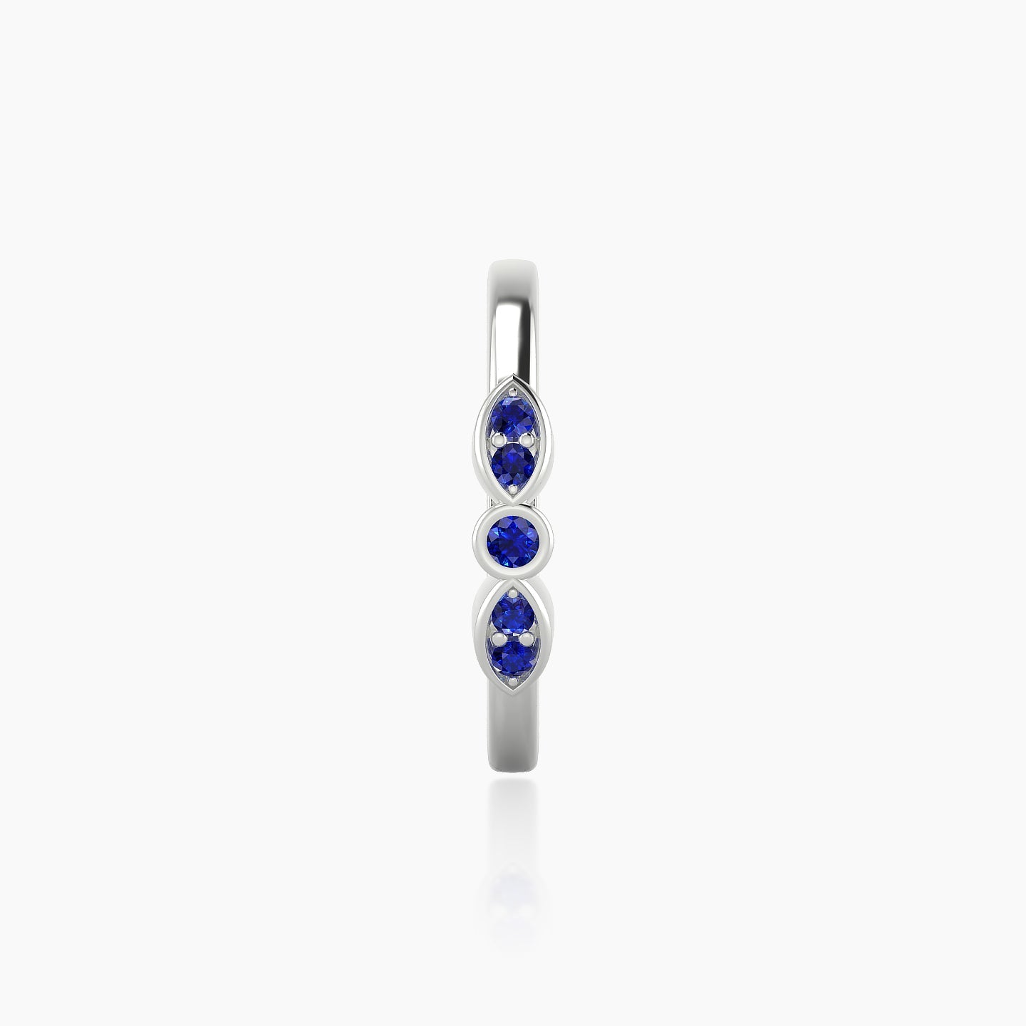 Anahita | 18k White Gold 11 mm Sapphire Hoop Piercing