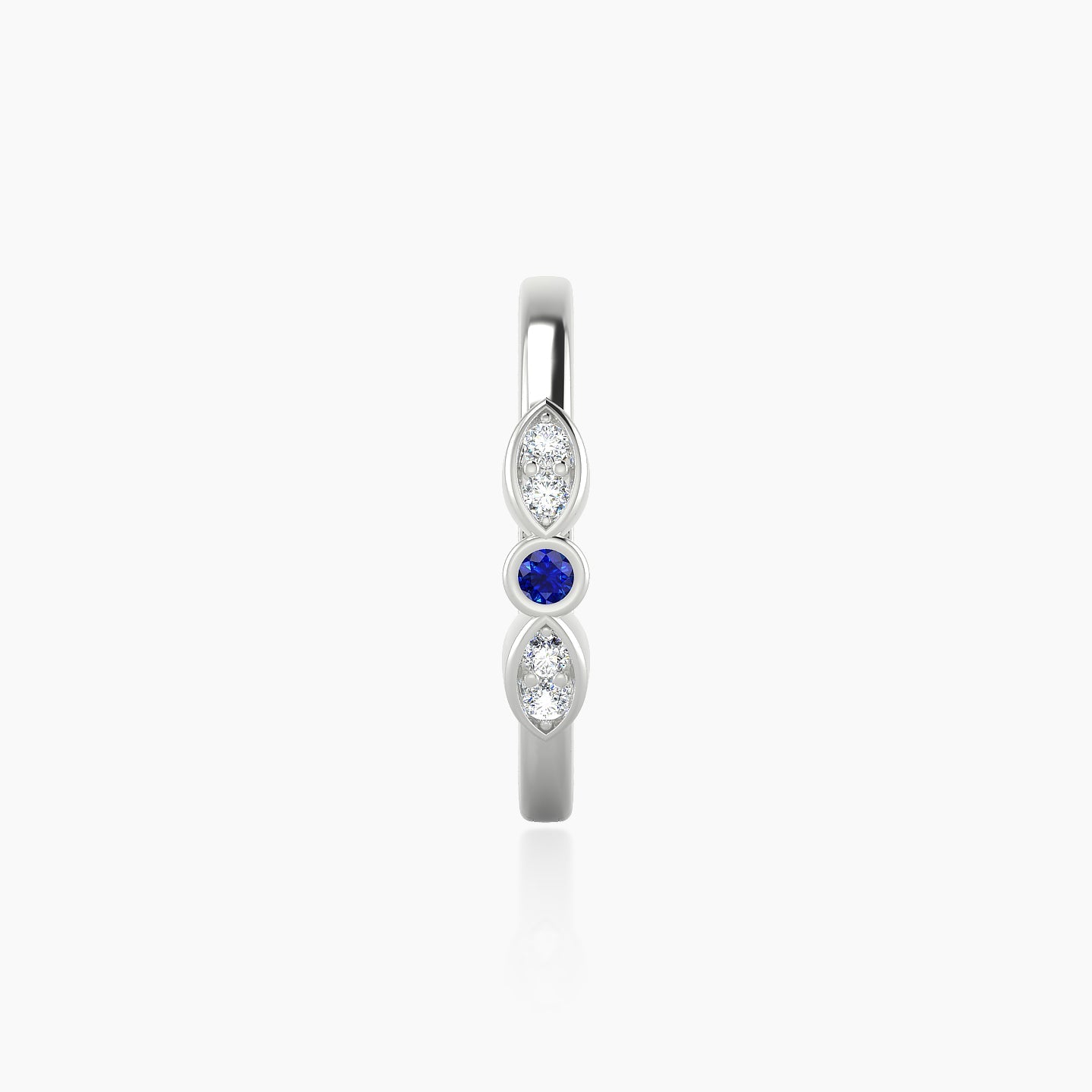 Anahita | 18k White Gold 11 mm Sapphire & Diamond Hoop Piercing