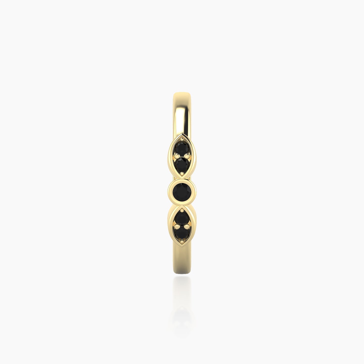 Anahita | 18k Yellow Gold 11 mm Black Diamond Hoop Piercing