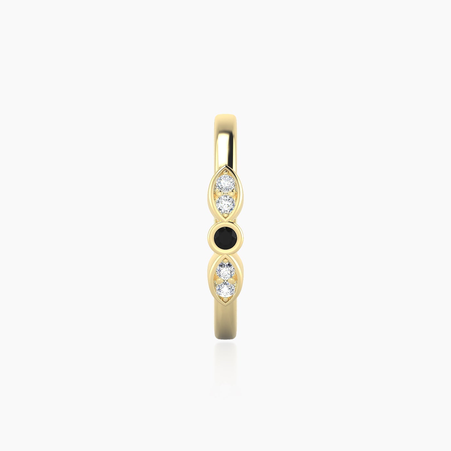 Anahita | 18k Yellow Gold 11 mm Black Diamond & Diamond Hoop Piercing