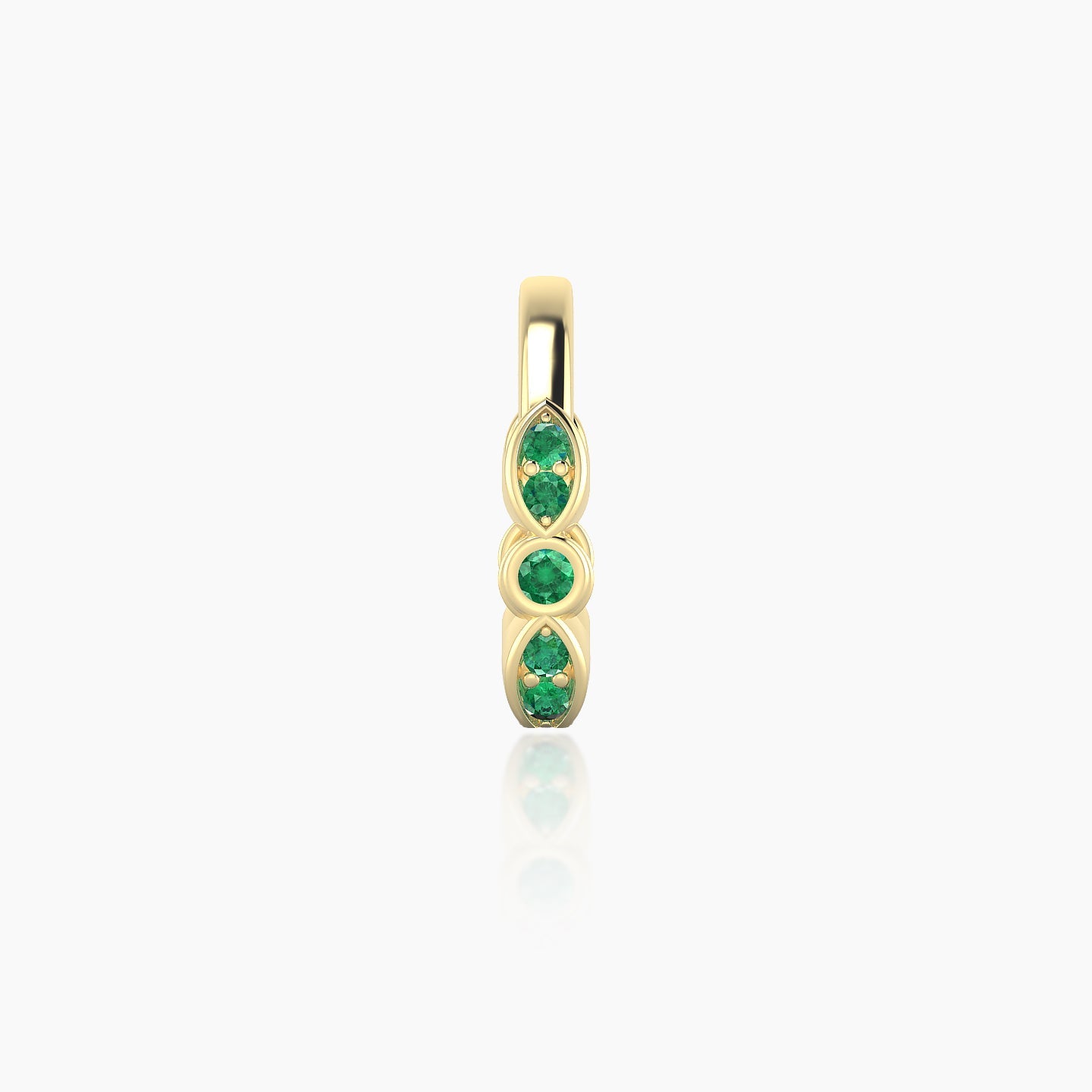 Anahita | 18k Yellow Gold 11 mm Emerald Hoop Piercing