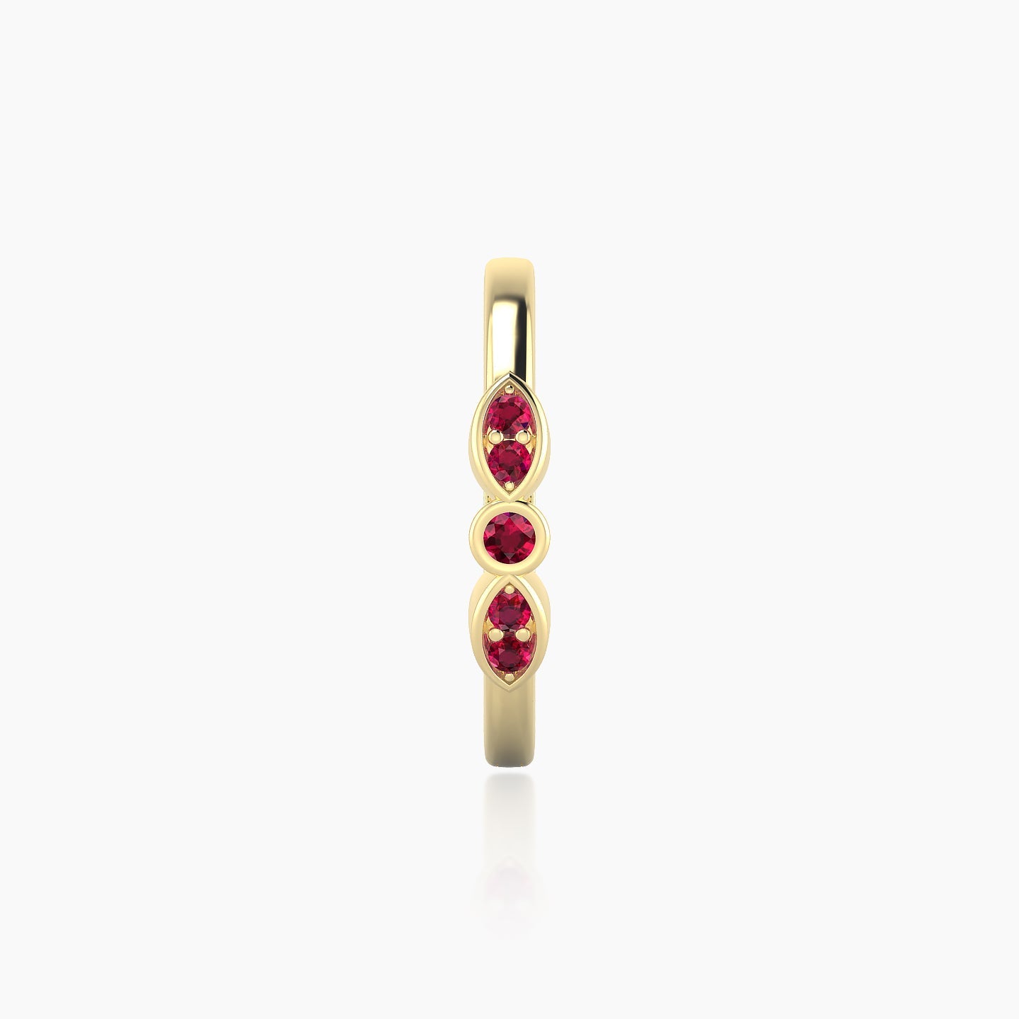 Anahita | 18k Yellow Gold 11 mm Ruby Hoop Piercing