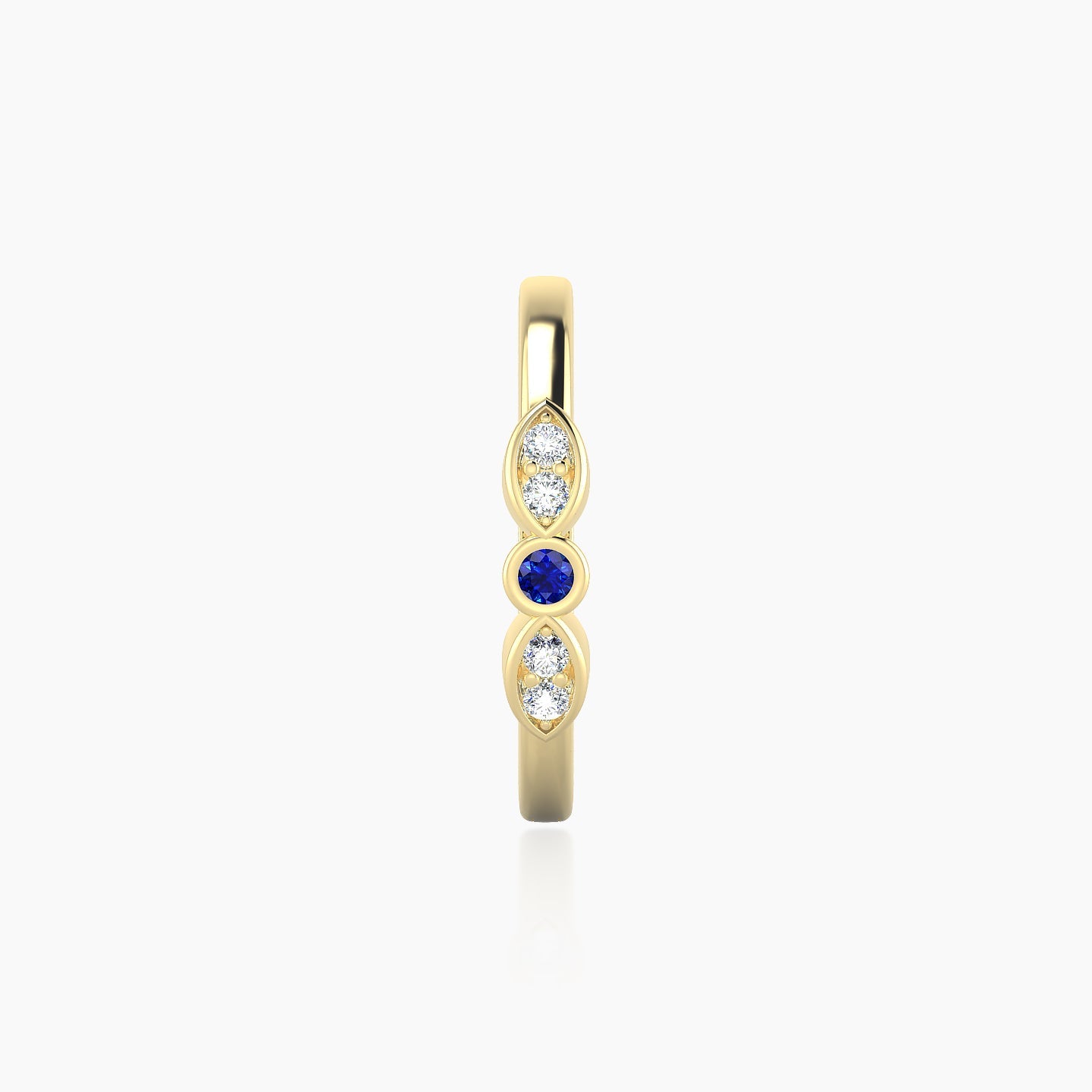 Anahita | 18k Yellow Gold 11 mm Sapphire & Diamond Hoop Piercing