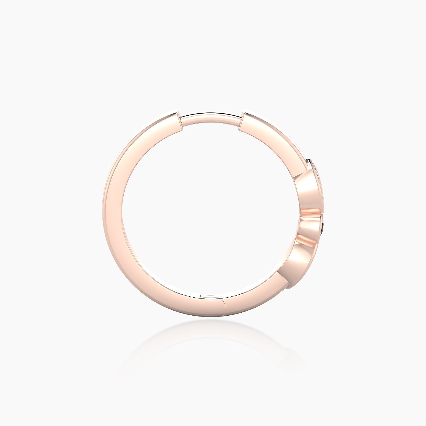 Anahita | 18k Rose Gold 11 mm Black Diamond Hoop Piercing