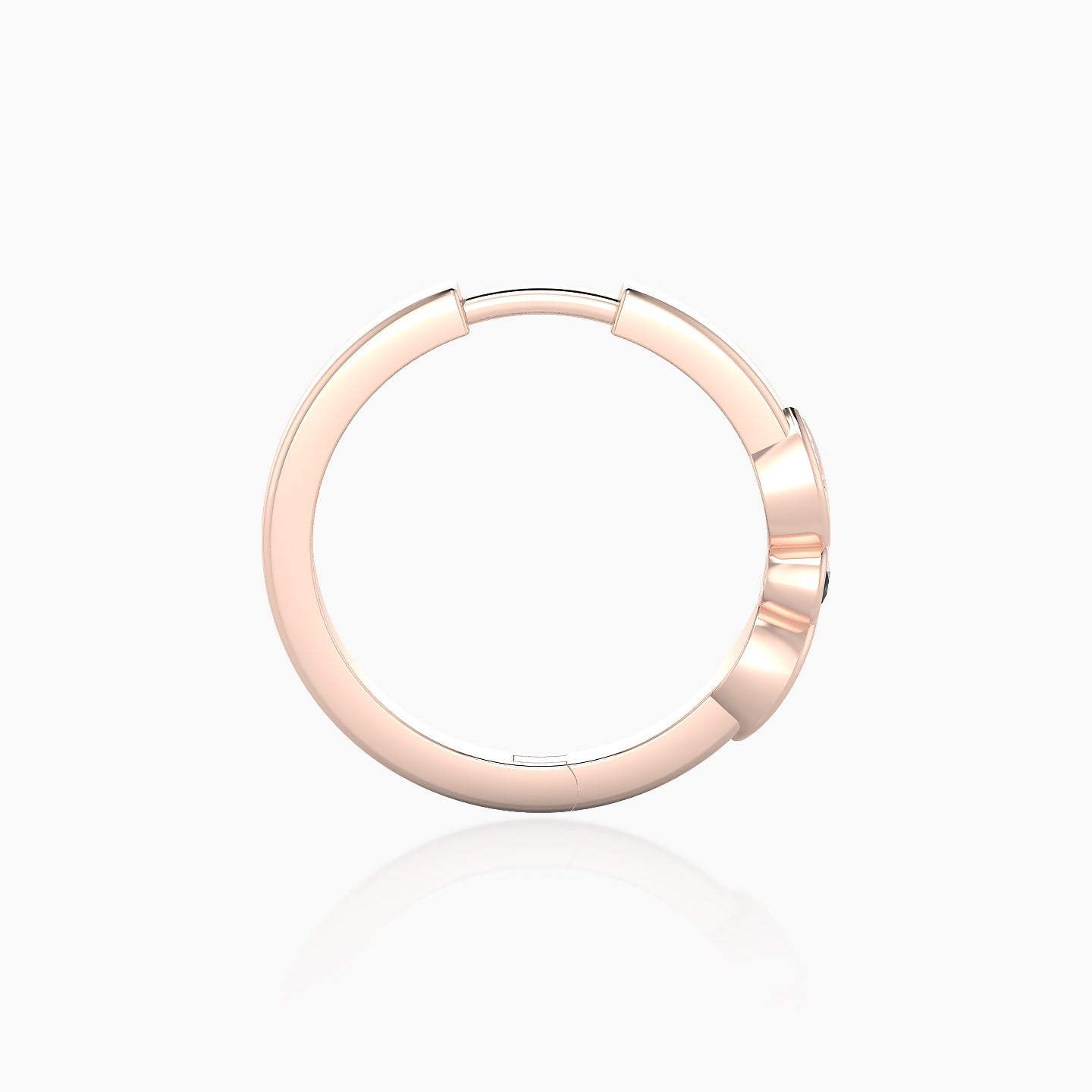 Anahita | 18k Rose Gold 11 mm Black Diamond & Diamond Hoop Piercing