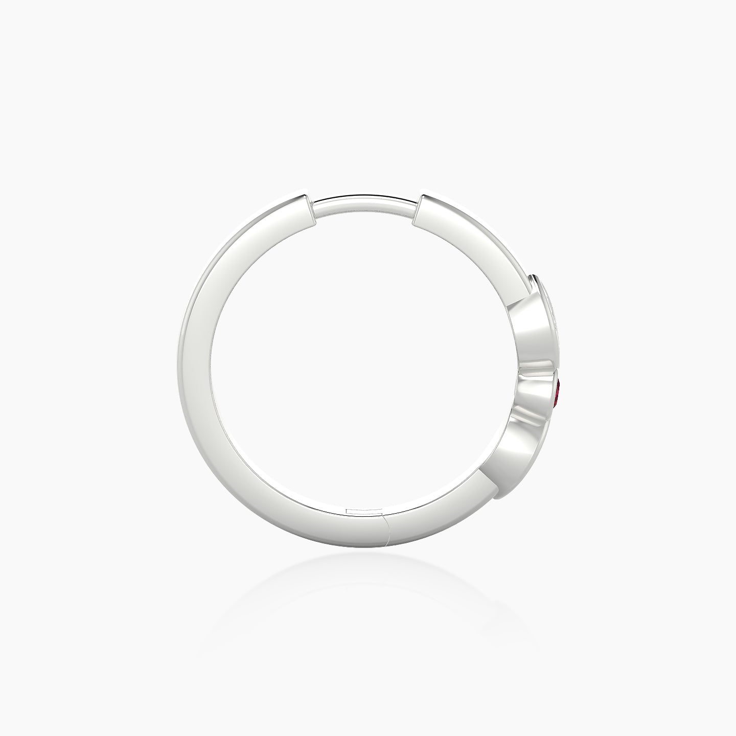 Anahita | 18k White Gold 11 mm Ruby & Diamond Hoop Piercing