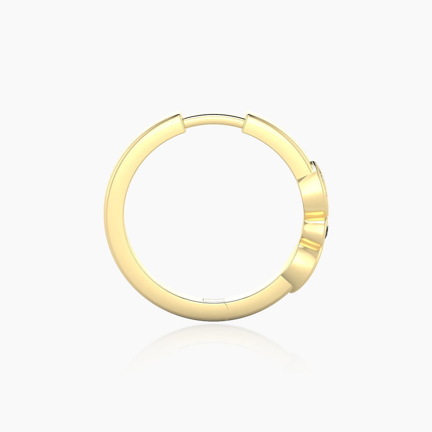 Anahita | 18k Yellow Gold 11 mm Black Diamond Hoop Piercing