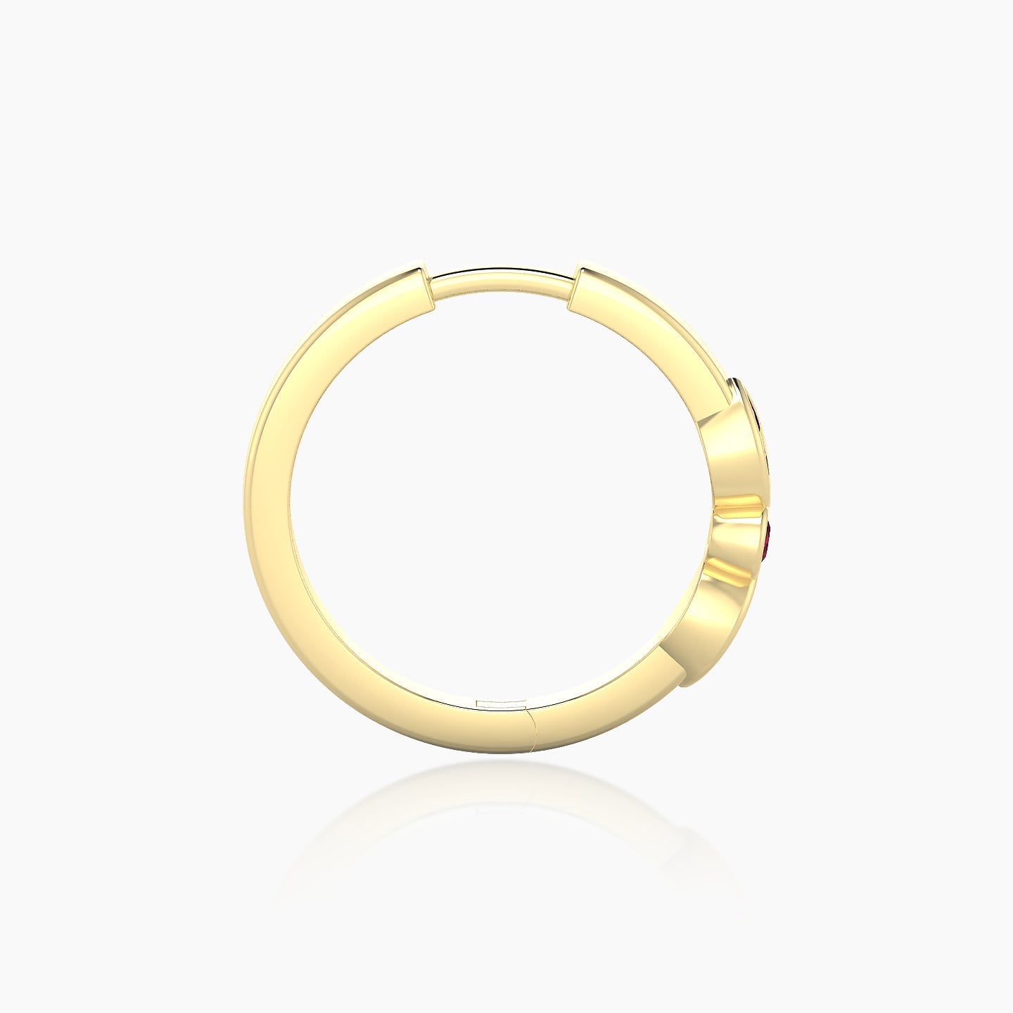 Anahita | 18k Yellow Gold 11 mm Ruby Hoop Piercing