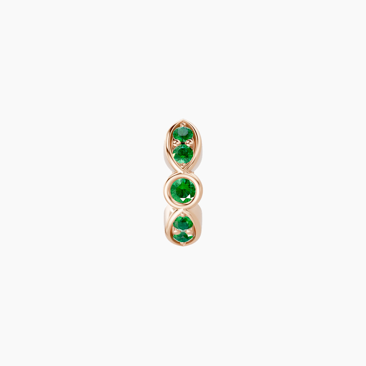 Anahita | 18k Rose Gold 5 mm Emerald Hoop Piercing