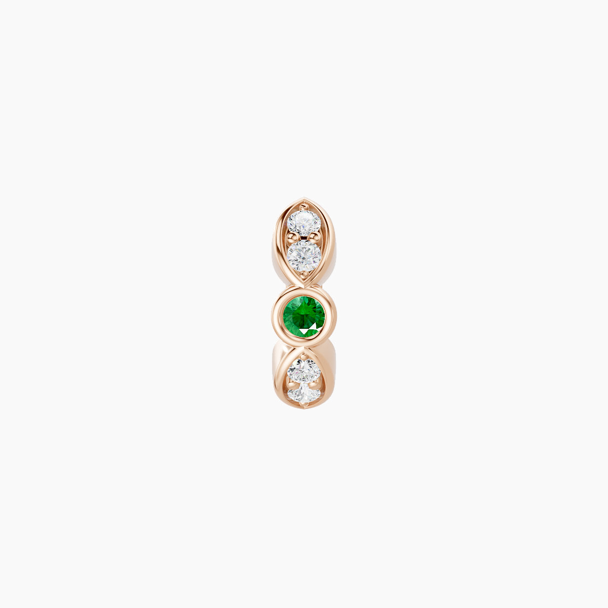 Anahita | 18k Rose Gold 5 mm Emerald & Diamond Hoop Piercing