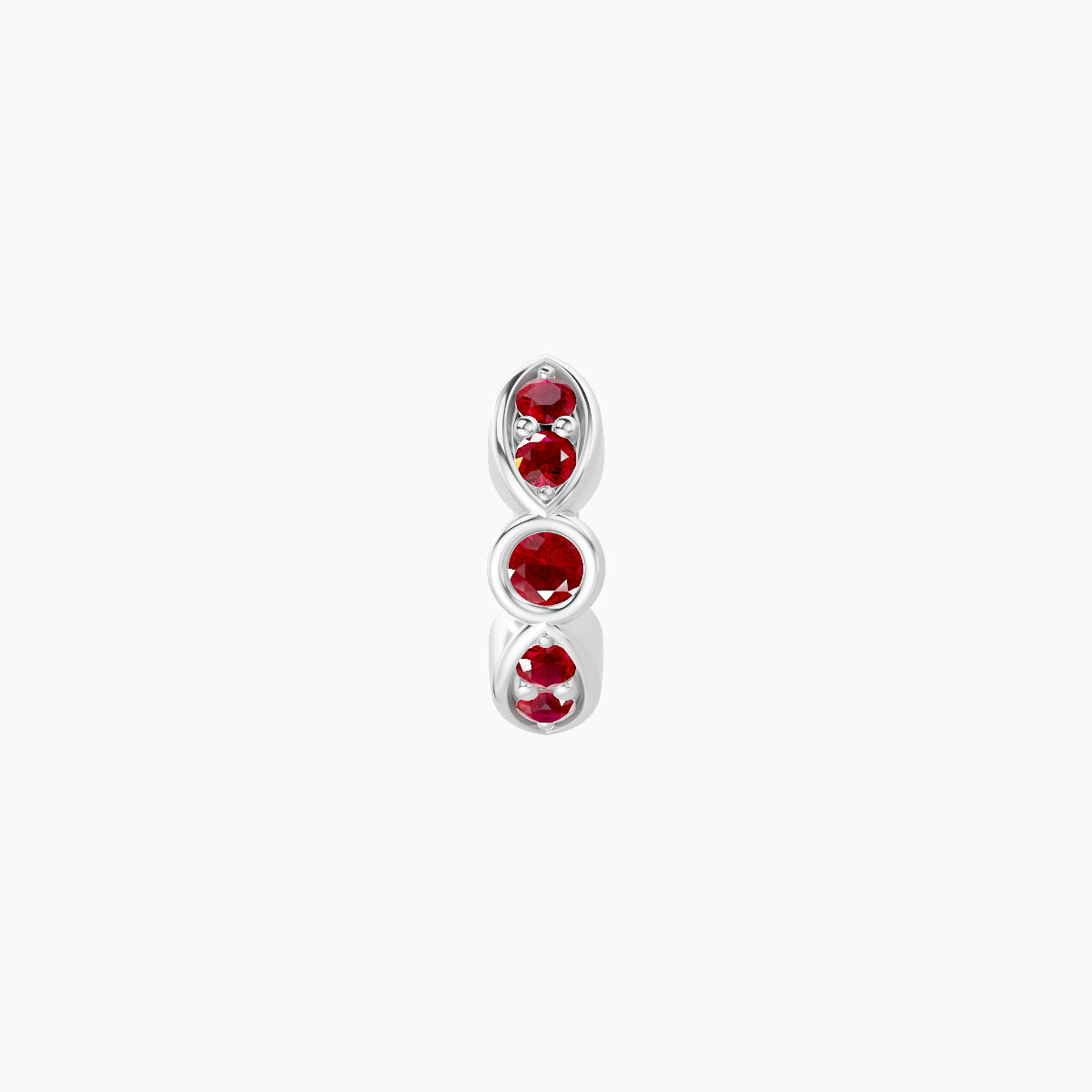 Anahita | 18k White Gold 5 mm Ruby Hoop Piercing