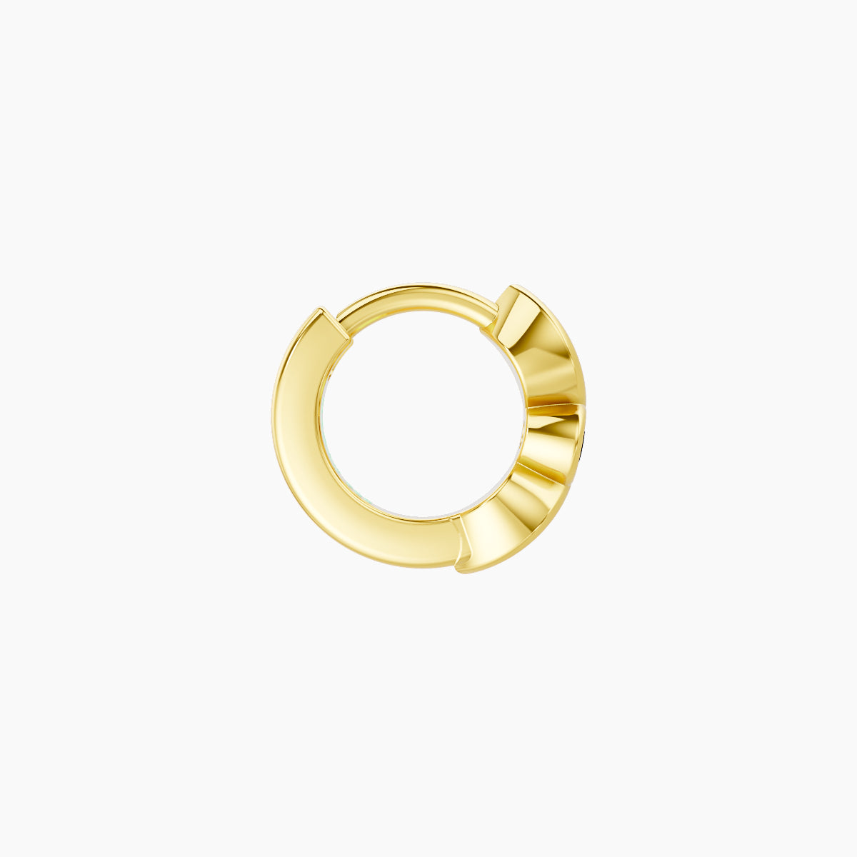 Anahita | 18k Yellow Gold 5 mm Black Diamond Hoop Piercing