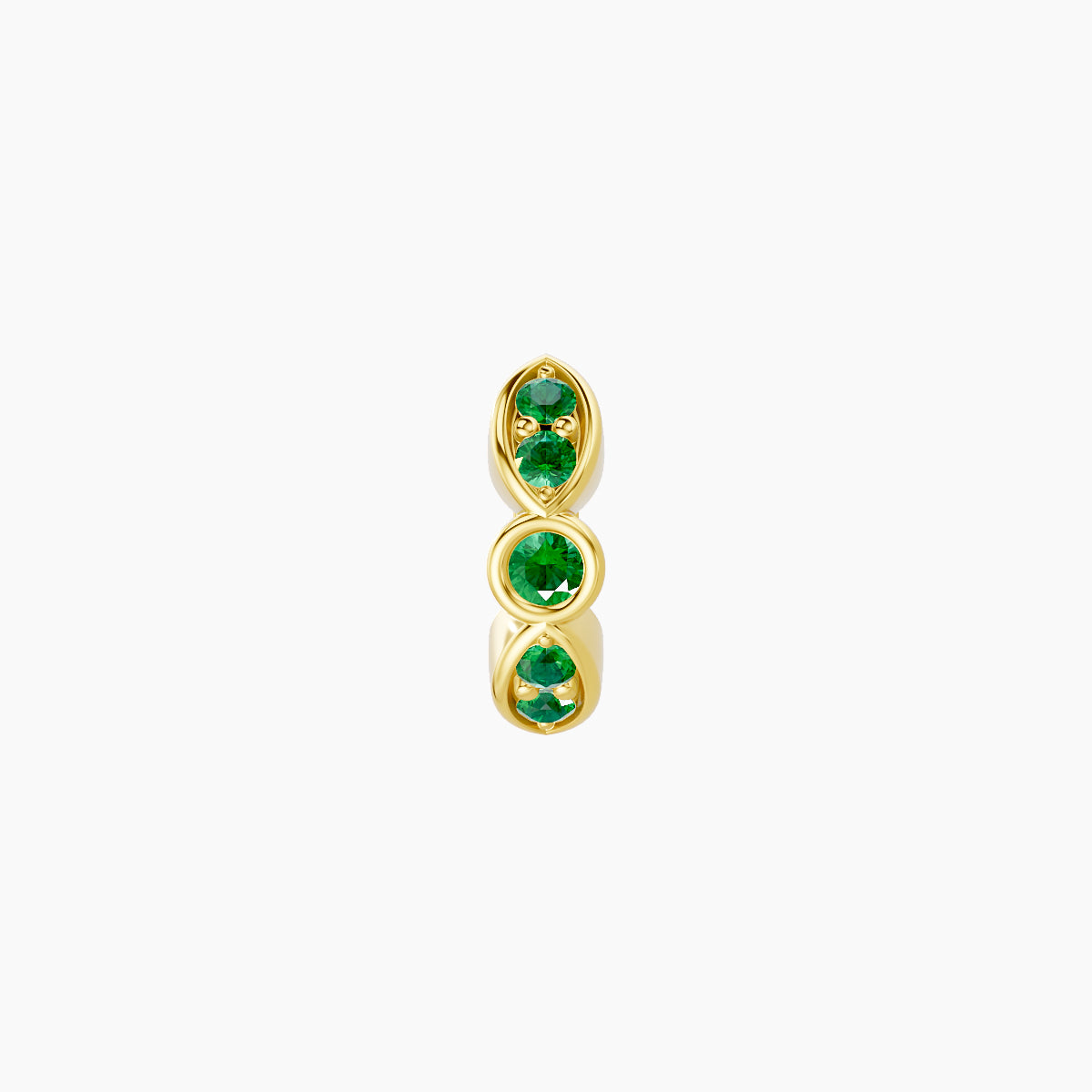 Anahita | 18k Yellow Gold 5 mm Emerald Hoop Piercing