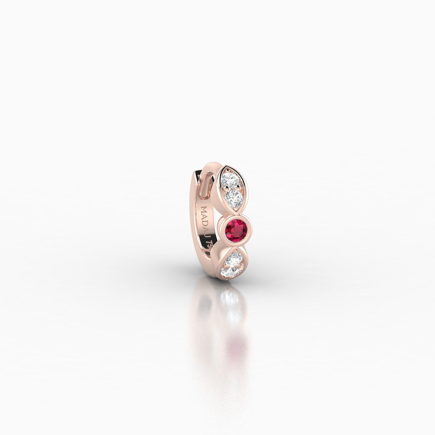 Anahita | 18k Rose Gold 5 mm Ruby & Diamond Hoop Piercing