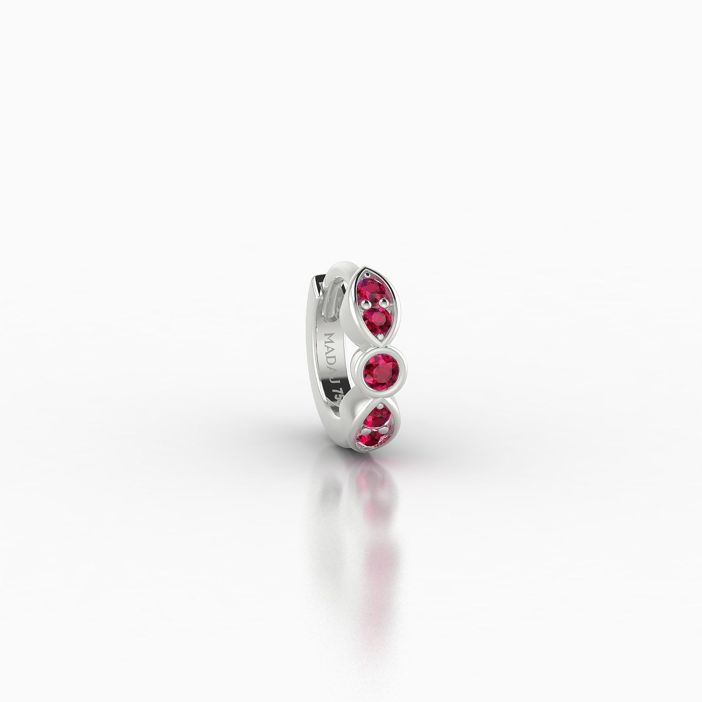 Anahita | 18k White Gold 5 mm Ruby Hoop Piercing