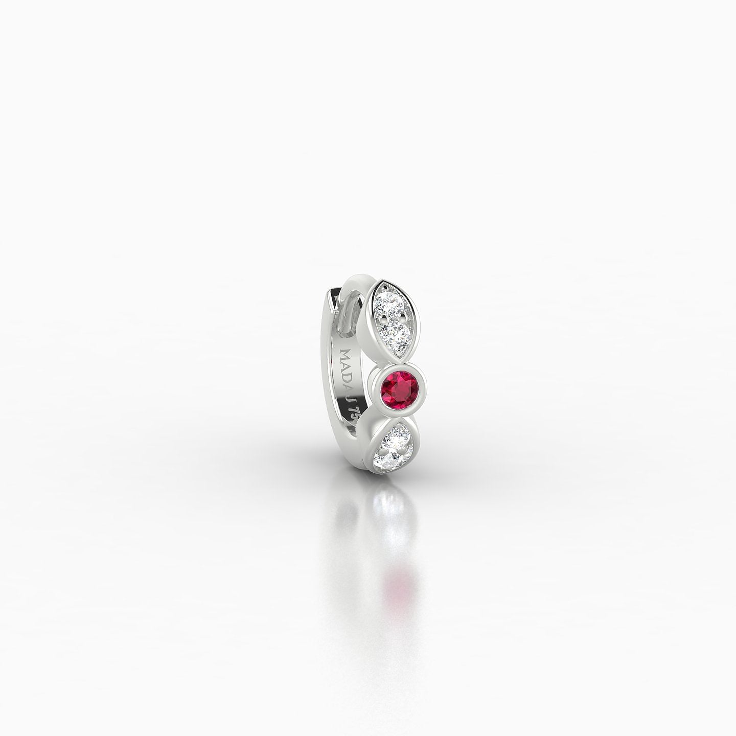 Anahita | 18k White Gold 5 mm Ruby & Diamond Hoop Piercing