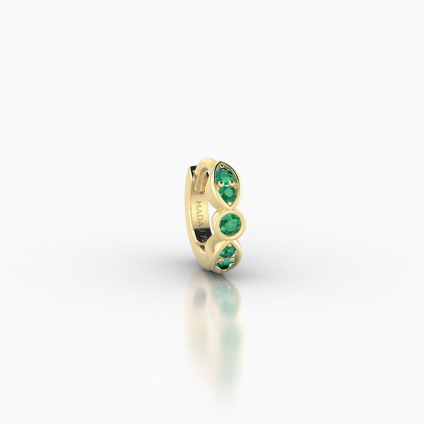 Anahita | 18k Yellow Gold 5 mm Emerald Hoop Piercing