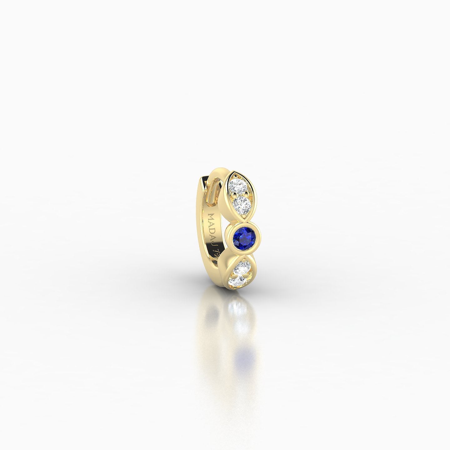 Anahita | 18k Yellow Gold 5 mm Sapphire & Diamond Hoop Piercing