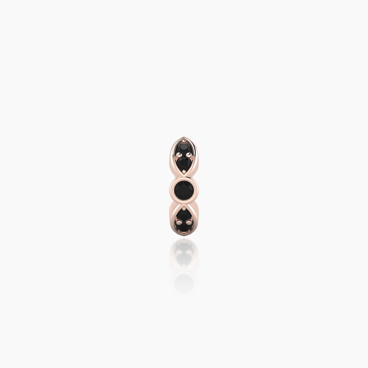 Anahita | 18k Rose Gold 5 mm Black Diamond Hoop Piercing