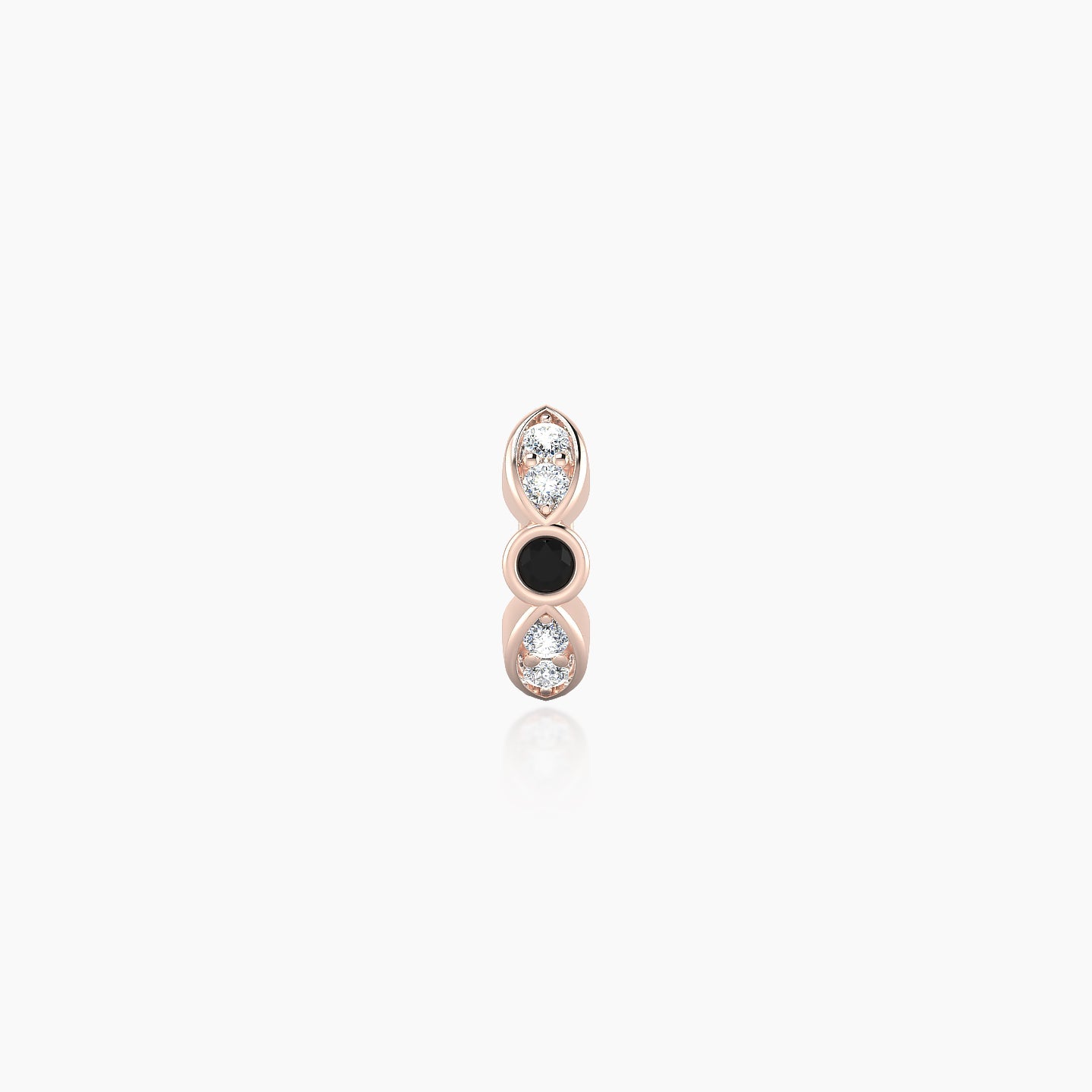 Anahita | 18k Rose Gold 5 mm Black Diamond & Diamond Hoop Piercing